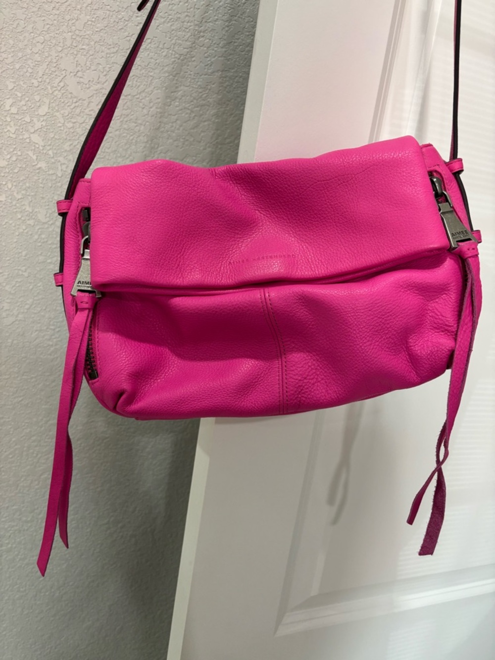 Aimee Kestenberg Vibrant Hot Pink Leather Crossbody